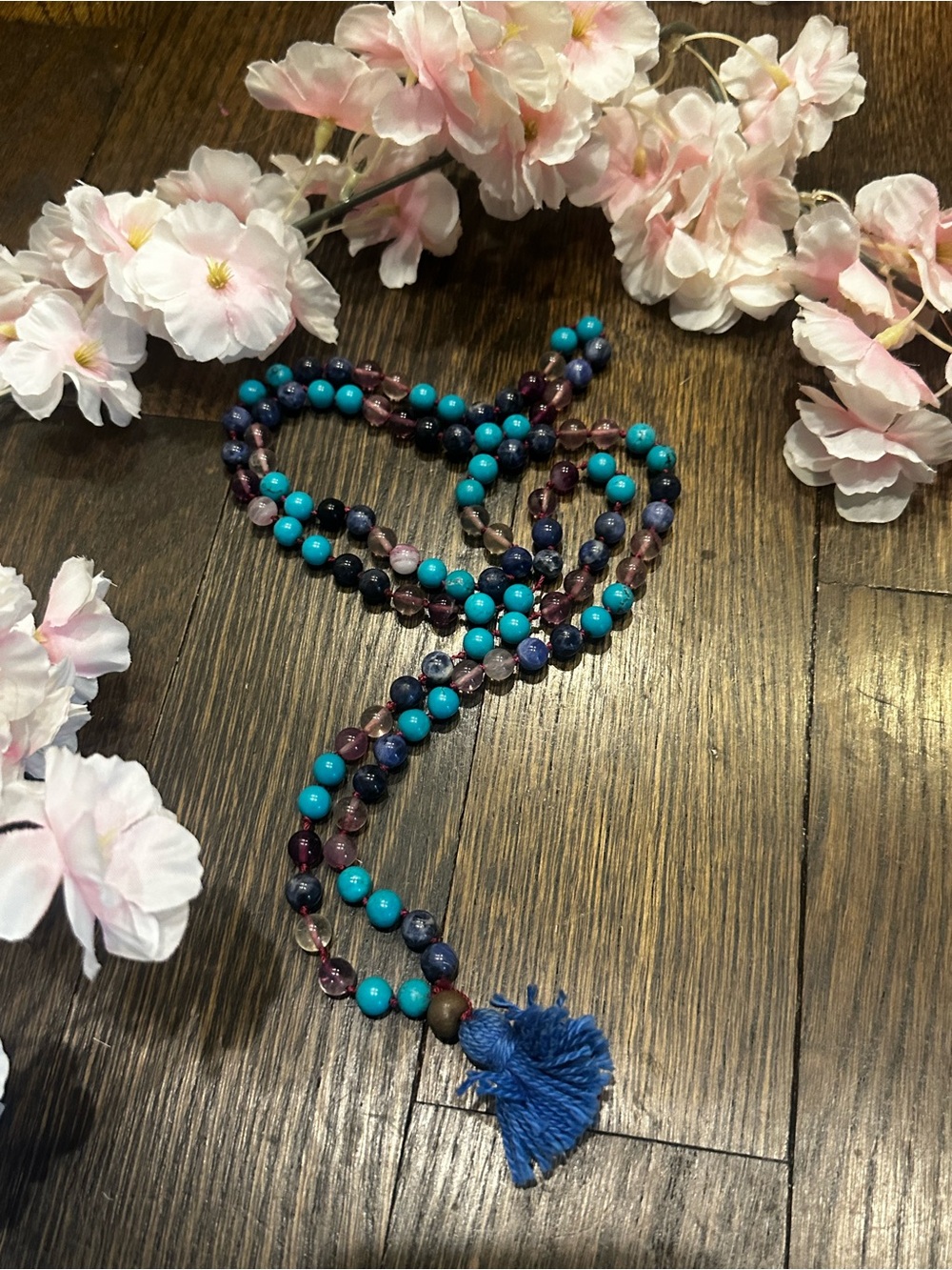 Fluorite and Turquoise 108 Bead Mala